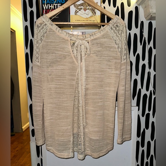 Anthropologie - Hazel Lace Tie-Back Sweater - Picture 9 of 10